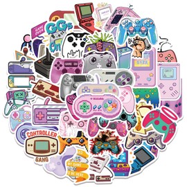 Gamepad Stickers 50 Pack Laptop Stickers,Vinyl Waterproof Stickers for Water Bottles Skateboard Scrapbook Bike Computer,Phone,-Graffiti Stickers Pack for Teens Girls Kids Adults(Game)
