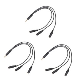 TEHAUX 3pcs Headset Splitter Cable for Mobile Devices Connect Headphones and Microphone Simultaneously Compact Design for and Sharing Audio