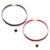 JIHUOO 2 Pcs Chunky Heart Choker Necklaces Love Heart Chokers