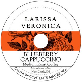 Blueberry Cappuccino Medium Roast Coffee (Single Serve K-Cup Pods) (Gourmet, Naturally Flavored, Whole Coffee Beans) (12 pods, ZIN: 578184)