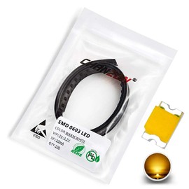 Chanzon 100 pcs SMD 0603 (1.6mm x 0.8mm) Warm White LED Diode Lights 3V 20mA Lighting Bulb Lamps Electronics Components Indicator Light Emitting Diodes