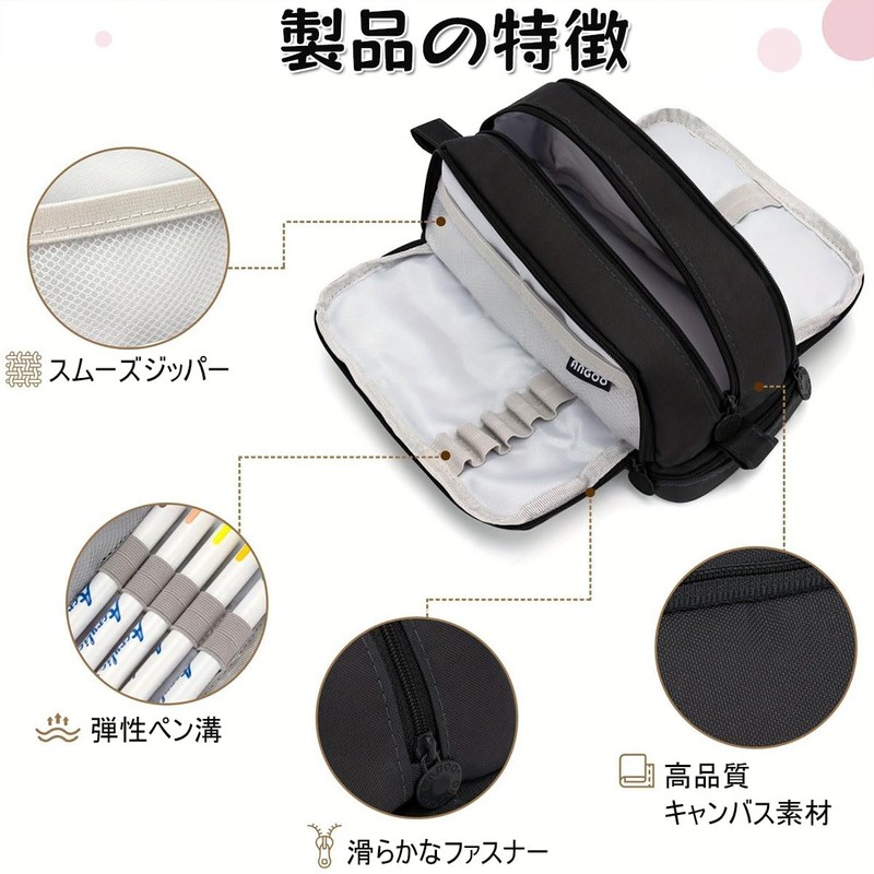 Pen Case, Large Capacity, Pencil Case, Double Zipper, Tool Pen