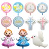 11pcs Set of Communion Balloons, Baptism Balloons, Cross-shaped Balloons, White