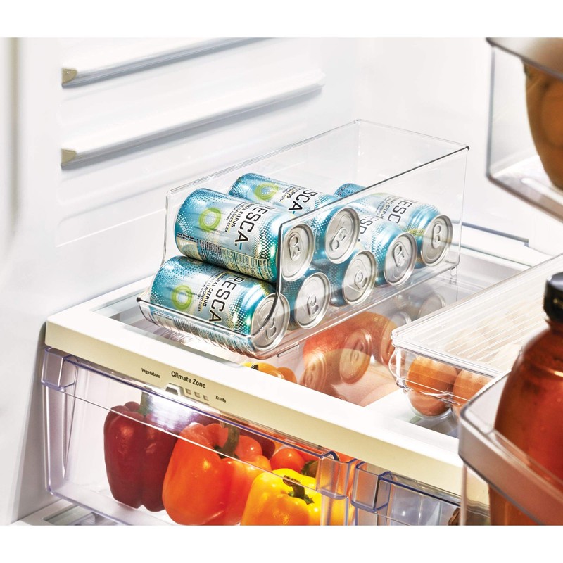iDesign Fridge Organiser for Cans, Stackable Storage Container for up