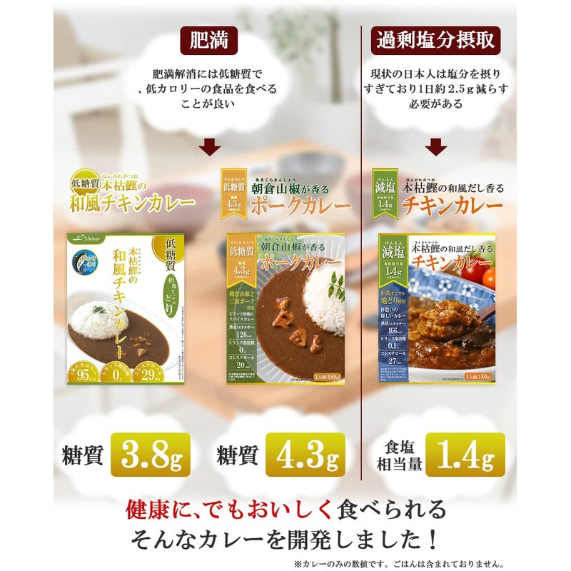Health-oriented Japanese Style Retort Curry, 3 Types, Set of 12