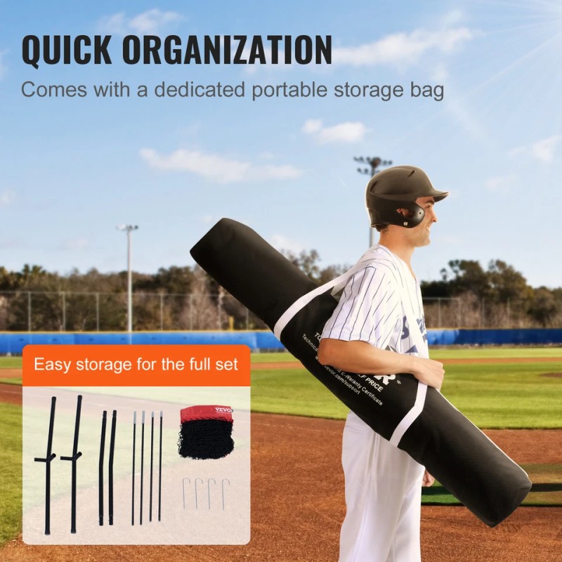 VEVOR 7x7 ft Baseball Softball Practice Net Hitting Batting Training