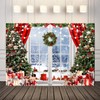 LYCGS 7X5ft Christmas Backdrop Christmas Window Backdrop for Photography Winter