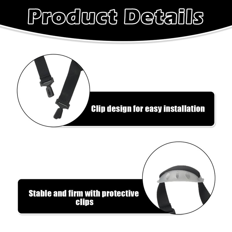 2-Pack Removable Hard Hat Chin Straps with Carabiner Clip –