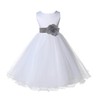 ekidsbridal White Tulle Rattail Edge Flower Girl Dress Wedding Tulle