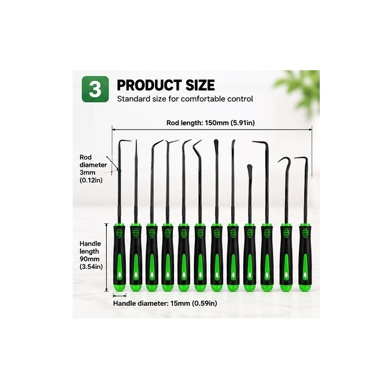 Automotive Pick and Hook Tool Set for O-Ring, Seal and