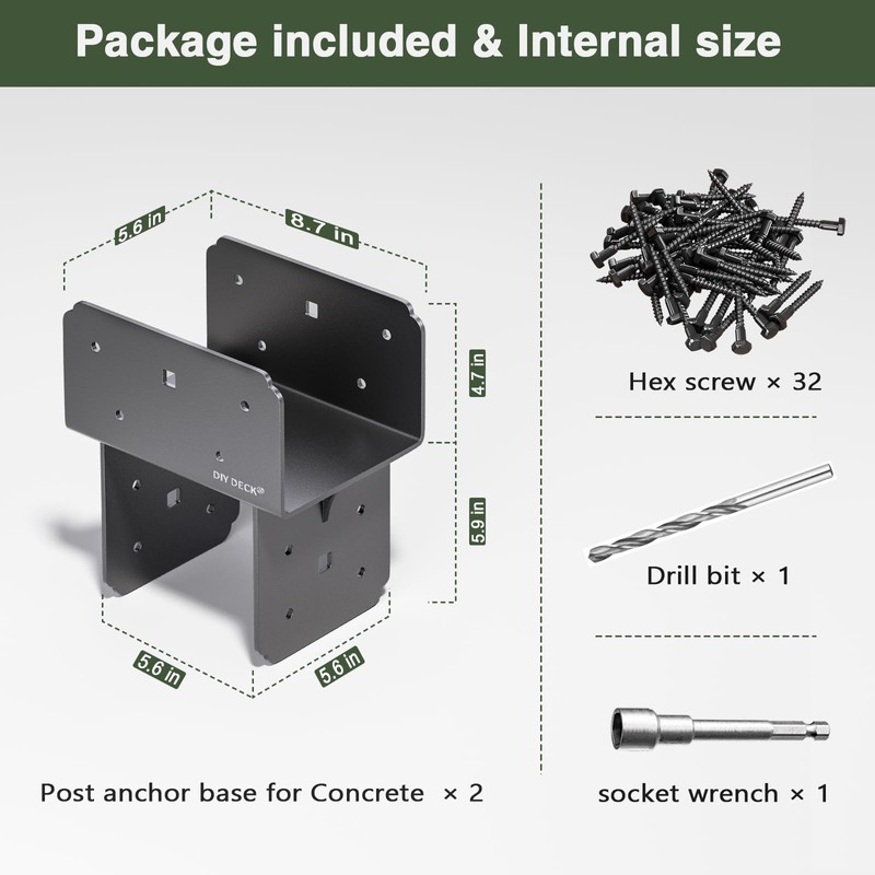 2Pack Post Tie Bracket Stainless Steel Beam Connector 6x6(Actual 5.5"x5.5")