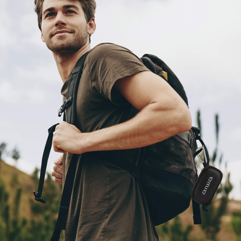 Aiwa BS-110BK: Portable Bluetooth Speaker, Moisture Resistant, Designed for Outdoor