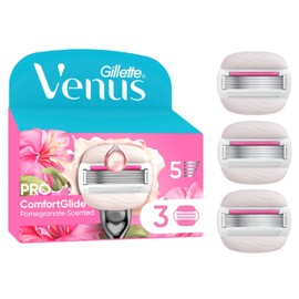 Gillette Venus Pro ComfortGlide Tropical Women's Razor Blades with Pomegranate Fragrance, 3 Replacement Blades