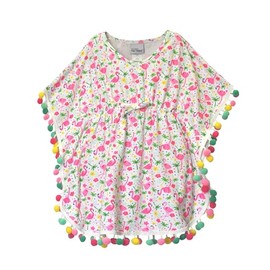 Flap Happy Girls' UPF 50+ Kaia Beach Swim Cover-Up, Flamingo Party
