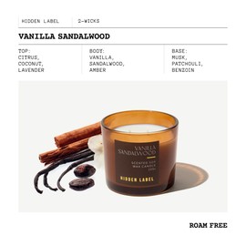 Vanilla Sandalwood Scented Candle, Candle Gift for Women,100% Cotton Lead-Free Wick,Sustainable Wood Lids,Candles for Home Scented