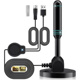 TV Antenna, Indoor Antenna, Compatible with 4K, 360 Degree Rotation, High Sensitivity, All Types of VHF UHF Compatible, High Performance, USB Operated, Built-in Amplifier, Weak Electrical Regions