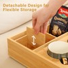 ROCDEER Couch Caddy,Bamboo Couch Cup Holder Tray with 6 Compartments,