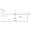 Screws City M8 x 150mm Open Hook with Metric Thread