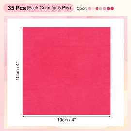 PATIKIL Cotton Fabric Bundles, 35 Pcs 4 x 4 Inch Fat Quarter Solid Color Precut Fabric Squares for Sewing Patchwork Quilting DIY Crafts, Pink
