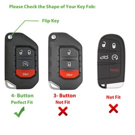 Aoocar Heavy Metal Key Fob Cover for 2018-2025 Flip Type, Compatible with Jeep Wrangler