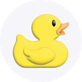 24 x 40mm Round 'Rubber Duck' Stickers (SK00056848)