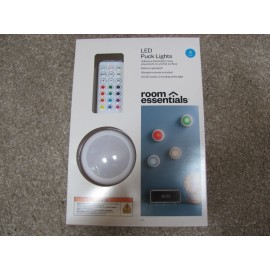 Room Essentials New 4pk Battery Operated Puck Lights - Room Essentials: LED, Tap Control, Remote