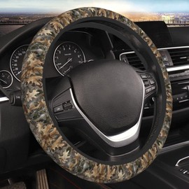 MAGIFUN Brown Camo Steering Wheel Cover Camouflage Auto Steering Wheel Protector Hunting Hunter Anti-Slip Breathable and Sweat Absorption Universal Car Accessories Wheel Covers