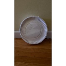 Disposable Paper Plates, 9 inch, White, Uncoated, Microwaveable, 100 Count