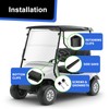 RIZINKART Golf Cart Windshield Clips Retaining Sash Kit for 1994-2013