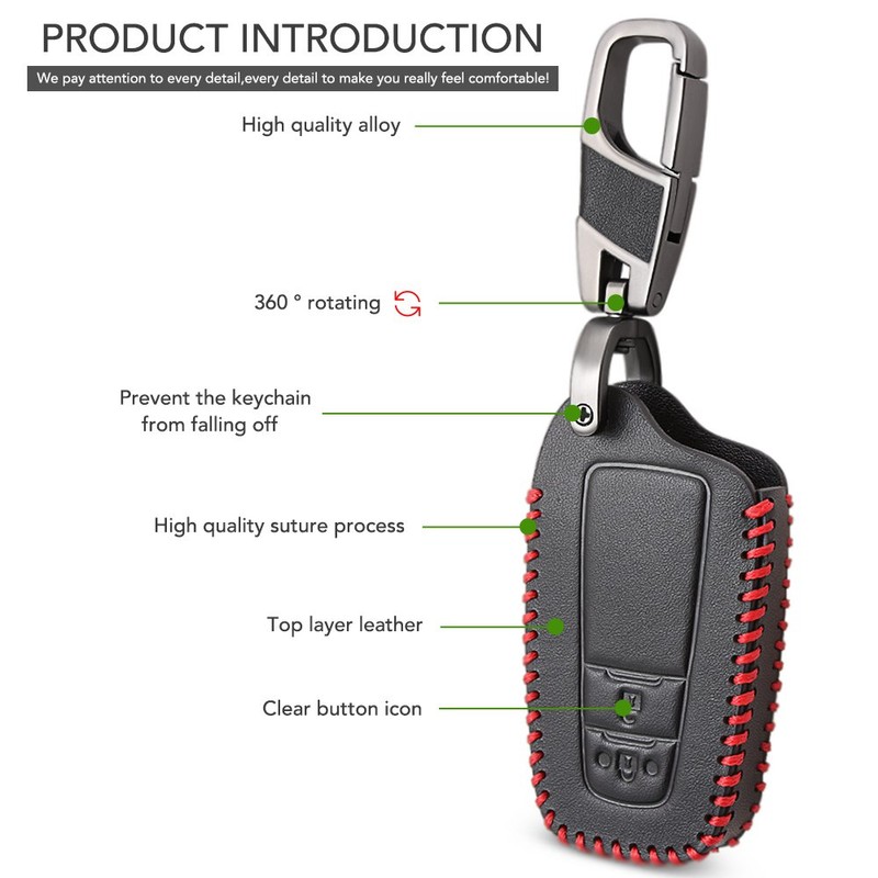 ontto Leather Car Key fob Cover Fit for Toyota CHR