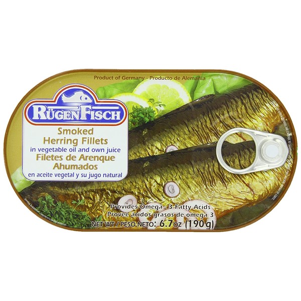 RügenFisch Smoked Herring Fillets in Vegetable Oil, 6.7 Ounce