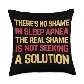 Sleep Apnea Warrior OSA Awareness Apparel Obstructive Sleep Awareness for Apnea Warriors Throw Pillow, 18x18, Multicolor