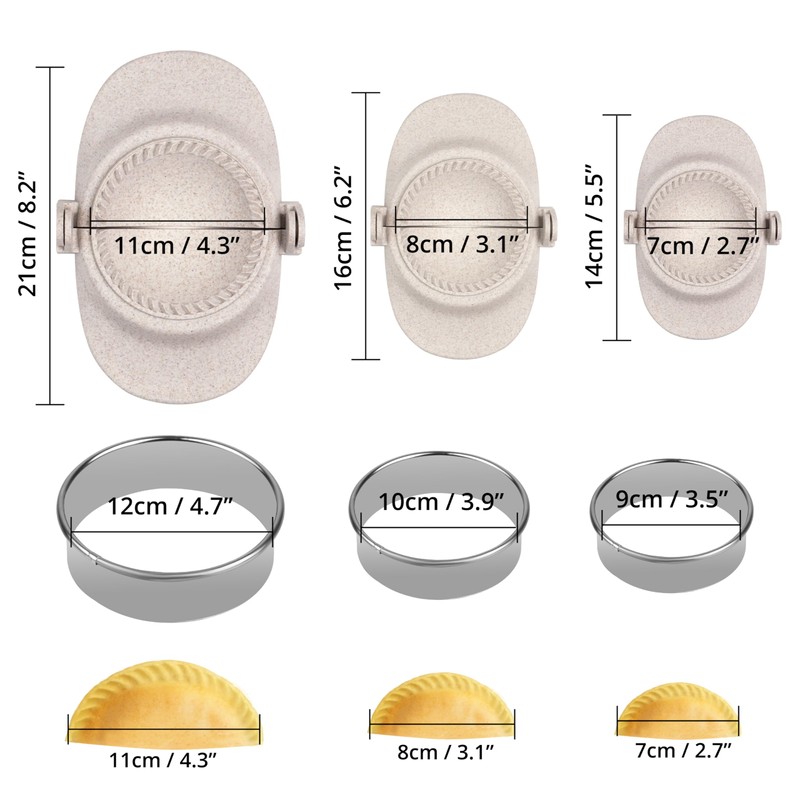 Winter Shore Dumpling Maker & Empanadas Maker Set with Round