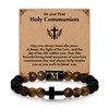 Casxyue First Holy Communion Gift For Boys Cross Bracelets With