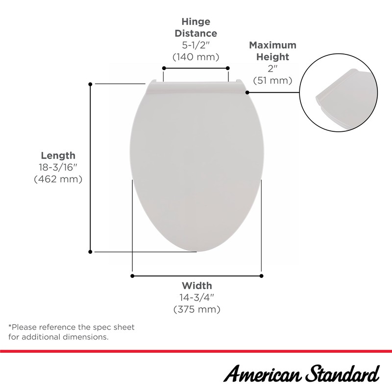American Standard 5055A65C.020 Vormax Contemporary Elongated Toilet Seat with TriVantage,