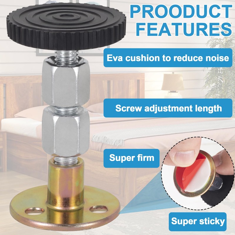 Alpinleux 2 Pack Headboard Stoppers for Wall, Adjustable Bed Stoppers