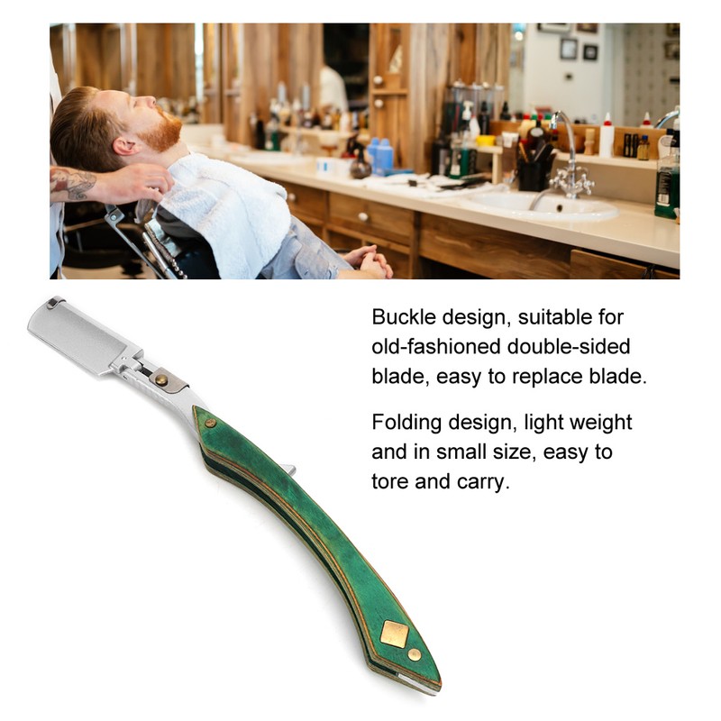 Manual Beard Shaver Holder Blade Classic Folding Face Grooming Hair