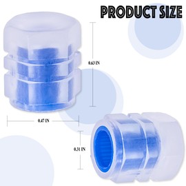 MEAJOO 8PCS Fluorescent Tire Valve Stem Caps, Luminous Car Tire Air Cap, Corrosion Resistant Leak-Proof Wheel Valve Cover, Universal for Cars, Trucks, Bikes, Motorcycles, Bicycles(Blue)
