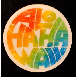 Aloha HAWAII STICKER ALOHA  4” THICK VERY BEAUTIFUL GLOSSY THICK OUTDOOR USE.