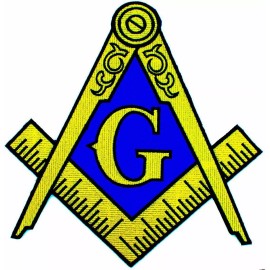 MASONIC EMBROIDERED PATCH iron-on FREEMASON SQUARE COMPASS MASON 10 INCH