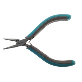 The Beadsmith Simply Modern Half Round Nose/Half Concave Pliers, 4.5 Inches (114mm) With Polished Steel Head, PVC Grip Handles and Double-leaf Springs, Tool For Jewelry Making