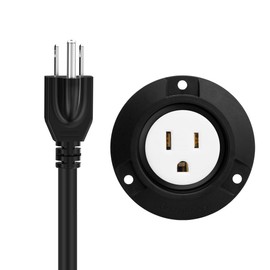 (1.6Feet) Waterproof 15Amp 125V Outdoor Power Outlet Extension Cord，SJTW 14AWG,Nema 5-15R 15A Outlet Extension Cord