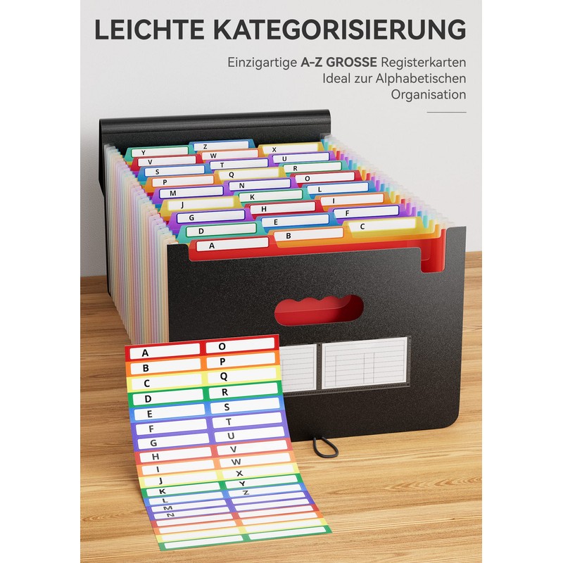 ABC life Document Folder A4 26 Compartments Accordion Sorting Folder