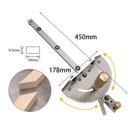 JCFANTS Table Saw Miter Gauge, Aluminum Alloy Miter Bar, 27 Angle Stops Miter Gauge Works for Table Saws, Router Table, Band Saw and Woodworking Tools（Sliver）