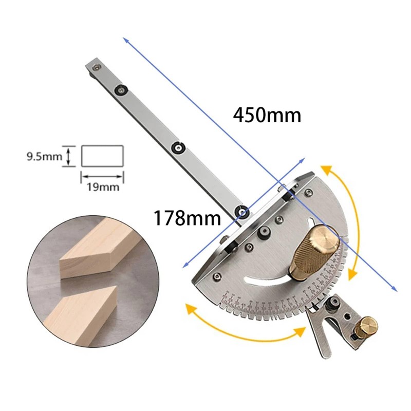 JCFANTS Table Saw Miter Gauge, Aluminum Alloy Miter Bar, 27