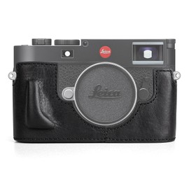 MUZIRI KINOKOO Leica M11 Case, Retro Style Genuine Leather Case for Leica M11 Camera Bottom Protective Case - with Handle and Opening Bottom Design, black, Retro style