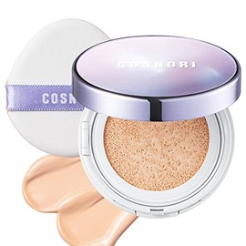 COSNORI Panthenol Barrier Cushion SPF 50+ PA++++ - Sunscreen Cushion Foundation -Lightweight Formula to Cover Pores & Blemishes – Moisture Dewy Glowing Finish – Long Wearing Formula, 0.41 fl.oz. (01 Ivory)