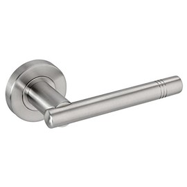 Brushed Stainless Steel Door Handles with Designer T Bar 3 Ring Lever H730015S