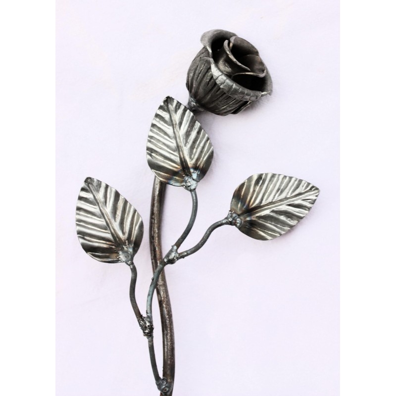 UHRIG Wrought Iron Rose, Decorative Flower Made of Steel, Garden
