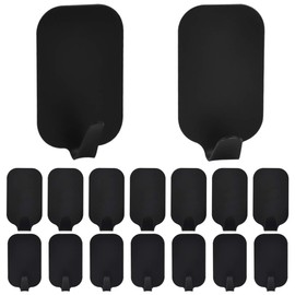 Dokpav 16 Piezas Ganchos Adhesivos, Ganchos de Pared Acero inoxidable, Gancho Pared Puerta Colgadores Toallero Perchero para Baños, Dormitorios, Cocinas (Negro)